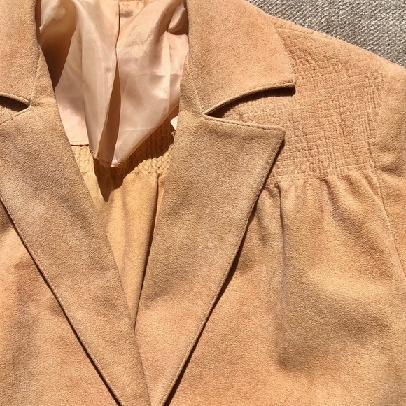 BRODKIN Ultrasuede beige jacket Vintage blazer  lightweight suede - Picture 4 of 7